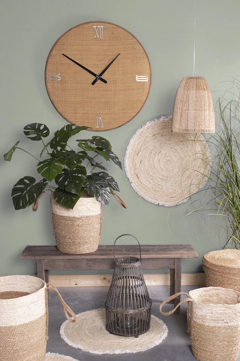 Clayre & Eef Wandklok Ø 80 Cm Goudkleurig Hout Metaal Rond Muurklok Hangklok Keukenklok 9 Clayre & Eef Wandklok Ø 80 Cm Goudkleurig Hout Metaal Rond Muurklok Hangklok Keukenklok - Afbeelding 7