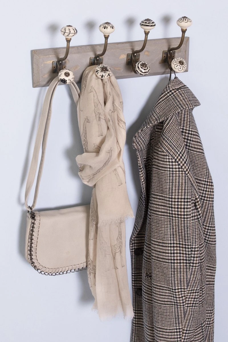 Clayre & Eef Wandkapstok 4 Haken 45x10x18 Cm Wit Hout Ijzer Decoratieve Kapstok 8 Clayre & Eef Wandkapstok 4 Haken 45x10x18 Cm Wit Hout Ijzer Decoratieve Kapstok - Afbeelding 6