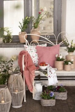 Clayre & Eef Vaas Ø 13x30 Cm Roze Keramiek Rond Decoratie Vaas Decoratie Pot -Clayre & Eef 801x1200 1