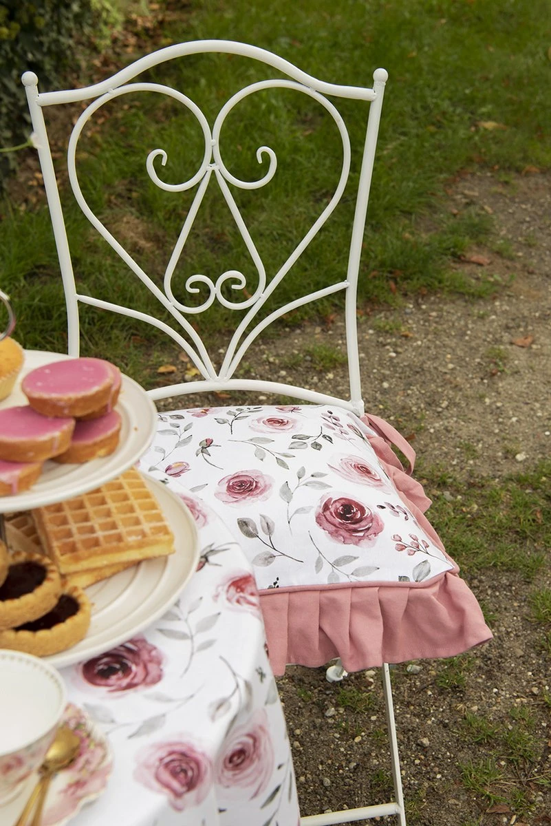 Clayre & Eef Kussenhoes Stoelkussen 40x40 Cm Wit Roze Katoen Vierkant Rozen Sierkussen Kussensloop Kussenbeschermer 7 Clayre & Eef Kussenhoes Stoelkussen 40x40 Cm Wit Roze Katoen Vierkant Rozen Sierkussen Kussensloop Kussenbeschermer - Afbeelding 5