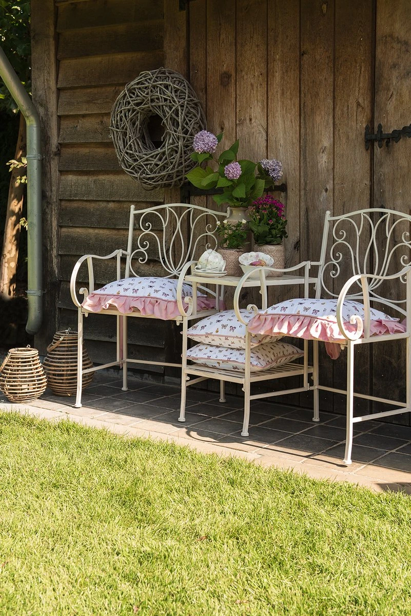 Clayre & Eef Kussenhoes 40x40 Cm Beige Roze Katoen Vlinders Sierkussenhoes Kussen Hoes 4 Clayre & Eef Kussenhoes 40x40 Cm Beige Roze Katoen Vlinders Sierkussenhoes Kussen Hoes - Afbeelding 2