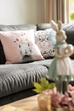 Clayre & Eef Kussenhoes 45x45 Cm Groen Wit Polyester Vierkant Konijn Sierkussenhoes Kussen 10 Clayre & Eef Kussenhoes 45x45 Cm Groen Wit Polyester Vierkant Konijn Sierkussenhoes Kussen -Clayre & Eef 801x1200 121