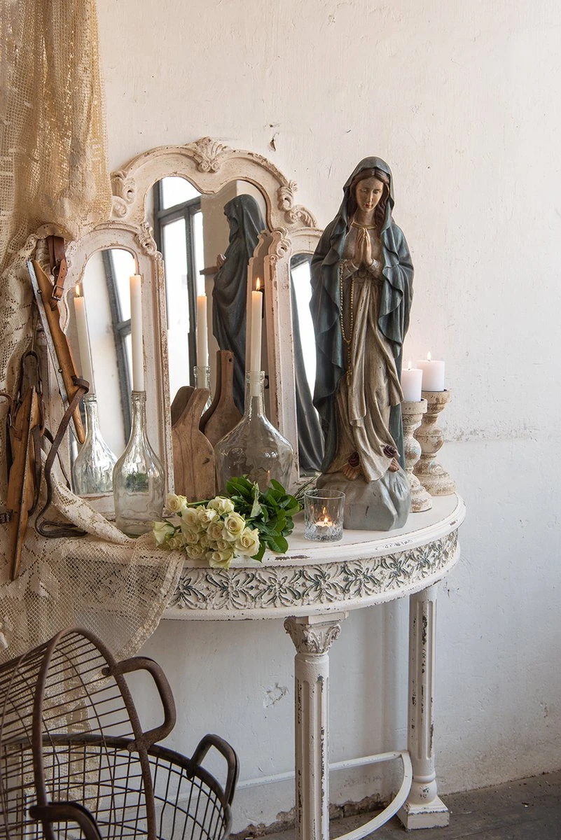 Clayre & Eef Spiegel 66x84 Cm Wit Hout Rechthoek Grote Spiegel Wand Spiegel Muur Spiegel 4 Clayre & Eef Spiegel 66x84 Cm Wit Hout Rechthoek Grote Spiegel Wand Spiegel Muur Spiegel - Afbeelding 2