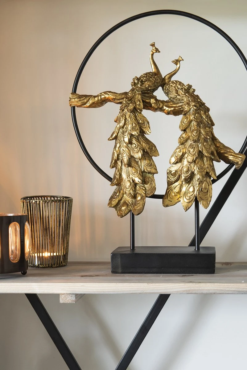 Clayre & Eef Beeld Pauw 38x38x49 Cm Goudkleurig Kunststof Woonaccessoires Beeld Decoratie Decoratieve Accessoires 5 Clayre & Eef Beeld Pauw 38x38x49 Cm Goudkleurig Kunststof Woonaccessoires Beeld Decoratie Decoratieve Accessoires - Afbeelding 3