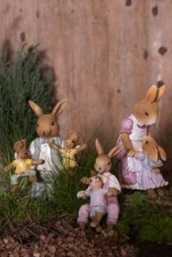 Clayre & Eef Beeld Konijn 19 Cm Groen Bruin Kunststof Woonaccessoires Pasen Paashaas -Clayre & Eef 801x1200 20