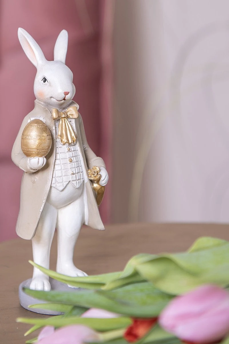 Clayre & Eef Beeld Konijn 20 Cm Beige Bruin Kunststof Woonaccessoires Paashaas Pasen 4 Clayre & Eef Beeld Konijn 20 Cm Beige Bruin Kunststof Woonaccessoires Paashaas Pasen - Afbeelding 2