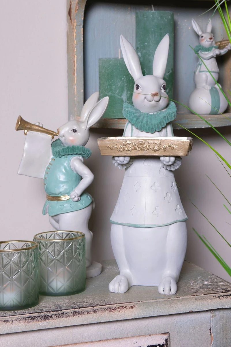 Clayre & Eef Beeld Konijn 12x12x29 Cm Wit Polyresin Woonaccessoires Pasen Paashaas 5 Clayre & Eef Beeld Konijn 12x12x29 Cm Wit Polyresin Woonaccessoires Pasen Paashaas - Afbeelding 3