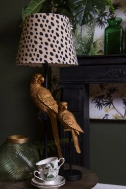 Clayre & Eef Beeld Papegaai 11x10x36 Cm Goudkleurig Kunststof Woonaccessoires Beeld Decoratie Decoratieve Accessoires -Clayre & Eef 801x1200 37