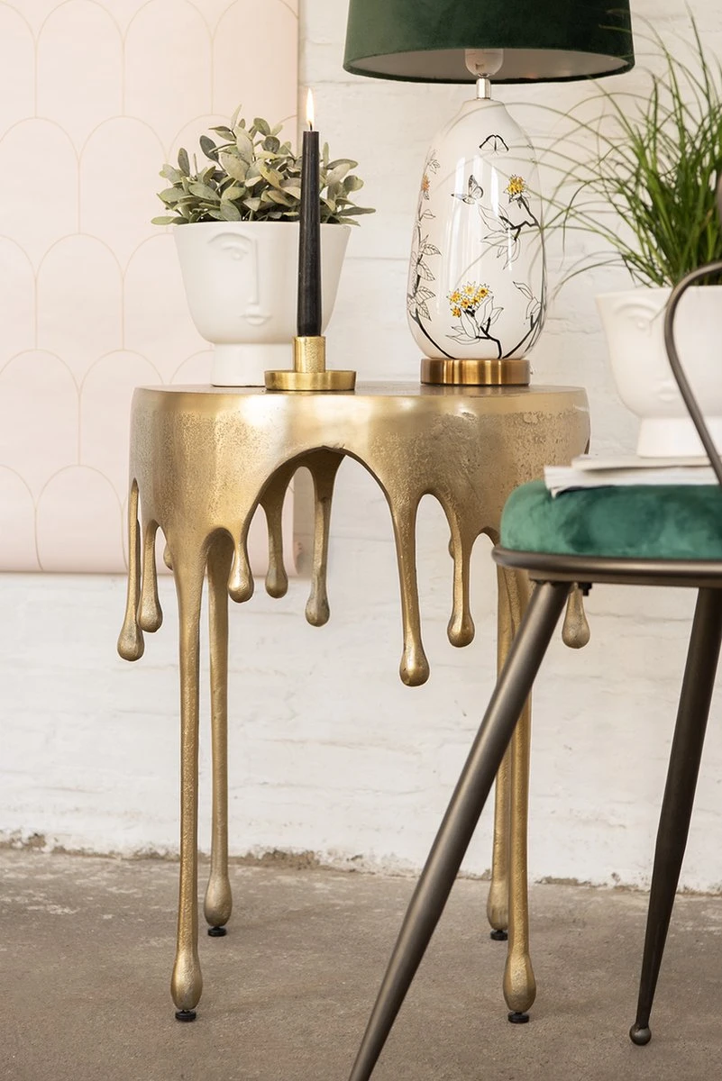 Clayre & Eef Kandelaar Ø 8x5 Cm Goudkleurig Aluminium Rond Kaarsenstandaard Kaarsenhouder 4 Clayre & Eef Kandelaar Ø 8x5 Cm Goudkleurig Aluminium Rond Kaarsenstandaard Kaarsenhouder - Afbeelding 2