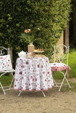 Clayre & Eef Kussenhoes 40x40 Cm Wit Roze Katoen Vierkant Rozen Sierkussenhoes Kussen Hoes -Clayre & Eef 801x1200 89