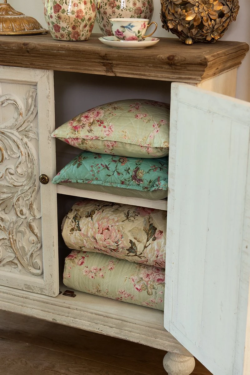 Clayre & Eef Kussenhoes 50x50 Cm Groen Roze Polyester Katoen Vierkant Bloemen Sierkussenhoes Kussen Hoes 8 Clayre & Eef Kussenhoes 50x50 Cm Groen Roze Polyester Katoen Vierkant Bloemen Sierkussenhoes Kussen Hoes - Afbeelding 6