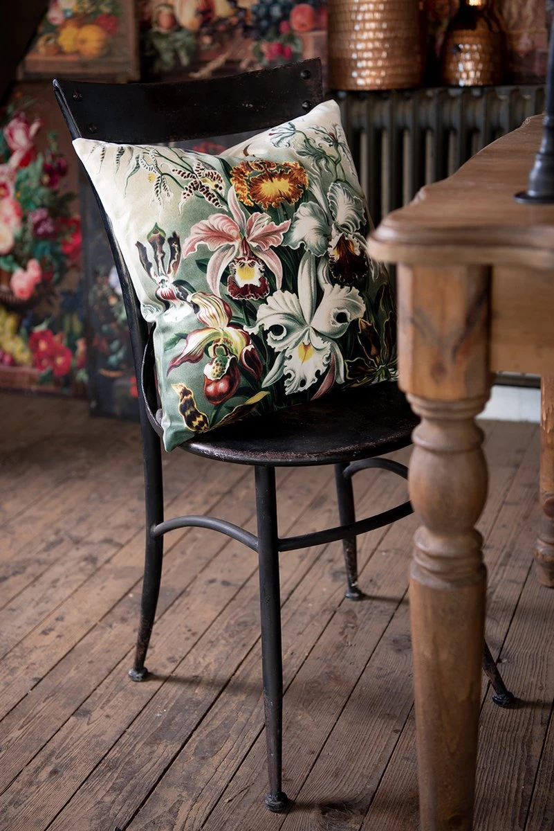 Clayre & Eef Kussenhoes 45x45 Cm Groen Wit Polyester Vierkant Bloemen Sierkussenhoes Kussen 5 Clayre & Eef Kussenhoes 45x45 Cm Groen Wit Polyester Vierkant Bloemen Sierkussenhoes Kussen - Afbeelding 3