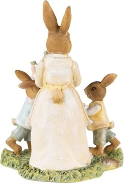 Clayre & Eef Beeld Konijn 15 Cm Geel Bruin Kunststof Woonaccessoires Paashaas Pasen -Clayre & Eef 813x1200 1