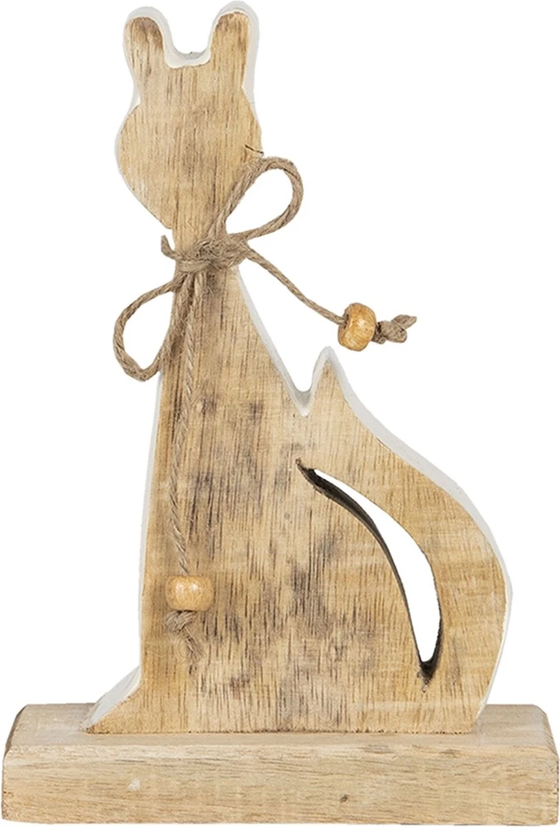 Clayre & Eef Decoratie Kat 11x3x16 Cm Bruin Hout Decoratief Figuur Decoratieve Accessoires Woonaccessoires 3 Clayre & Eef Decoratie Kat 11x3x16 Cm Bruin Hout Decoratief Figuur Decoratieve Accessoires Woonaccessoires