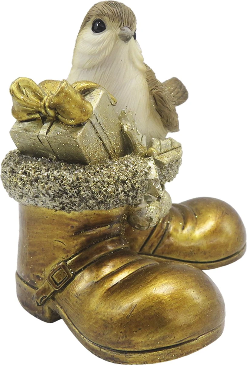 Clayre & Eef Beeld Vogel 9 Cm Goudkleurig Kunststof Woonaccessoires Beeld Decoratie Decoratieve Accessoires 6 Clayre & Eef Beeld Vogel 9 Cm Goudkleurig Kunststof Woonaccessoires Beeld Decoratie Decoratieve Accessoires - Afbeelding 4