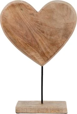 Clayre & Eef Beeld Hart 27x7x43 Cm Bruin Hout Metaal Woonaccessoires Beeld Decoratie Decoratieve Accessoires -Clayre & Eef 816x1200 1