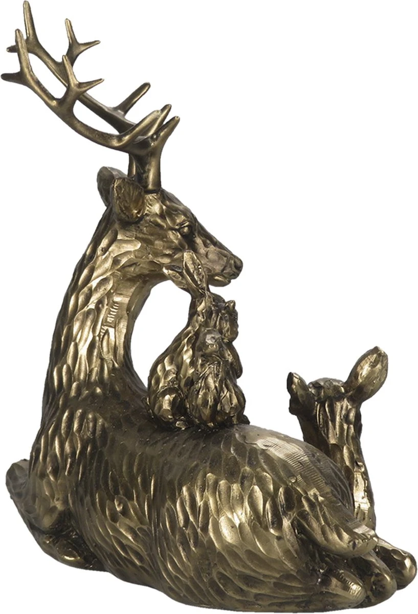 Clayre & Eef Beeld Hert 17 Cm Goudkleurig Kunststof Woonaccessoires Beeld Decoratie Decoratieve Accessoires 6 Clayre & Eef Beeld Hert 17 Cm Goudkleurig Kunststof Woonaccessoires Beeld Decoratie Decoratieve Accessoires - Afbeelding 4