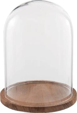 Clayre & Eef Stolp Ø 23x29 Cm Glas Hout Rond Glazen Stolp Stolp Op Voet -Clayre & Eef 818x1200 1