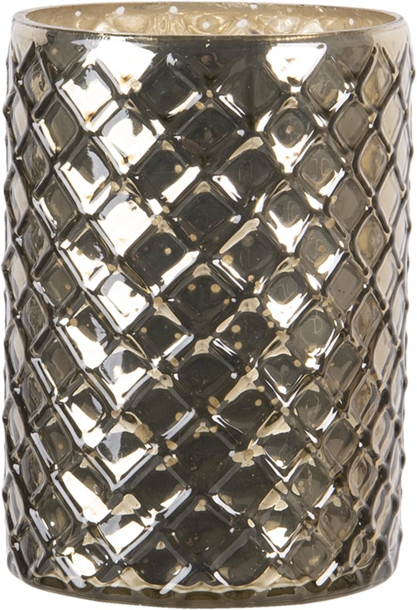 Clayre & Eef Theelichthouder Ø 7x11 Cm Goudkleurig Glas Rond Waxinelichthouder Windlichthouder 6 Clayre & Eef Theelichthouder Ø 7x11 Cm Goudkleurig Glas Rond Waxinelichthouder Windlichthouder - Afbeelding 4