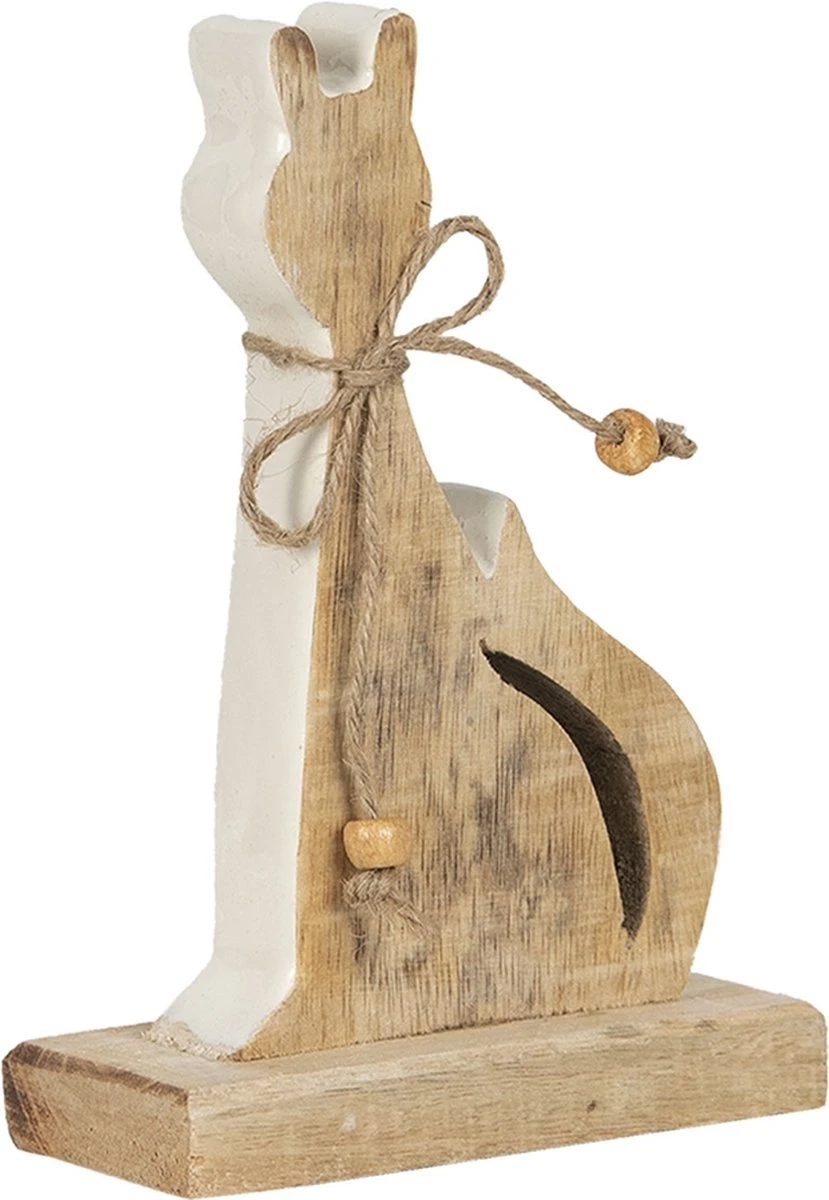 Clayre & Eef Decoratie Kat 11x3x16 Cm Bruin Hout Decoratief Figuur Decoratieve Accessoires Woonaccessoires 4 Clayre & Eef Decoratie Kat 11x3x16 Cm Bruin Hout Decoratief Figuur Decoratieve Accessoires Woonaccessoires - Afbeelding 2