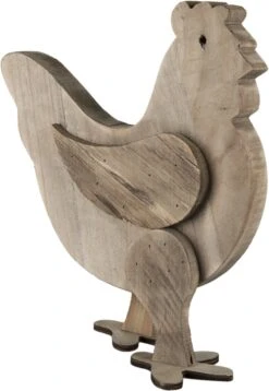 Clayre & Eef Beeld Kip 31x16x35 Cm Bruin Hout Woonaccessoires Beeld Decoratie Decoratieve Accessoires -Clayre & Eef 829x1200 3