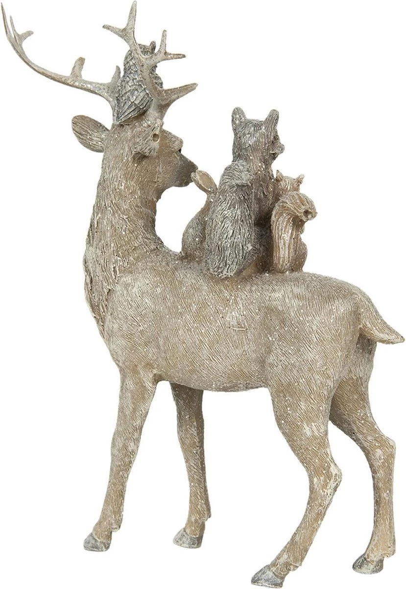 Clayre & Eef Beeld Hert 24 Cm Bruin Grijs Kunststof Dieren Woonaccessoires Beeld Decoratie Decoratieve Accessoires 5 Clayre & Eef Beeld Hert 24 Cm Bruin Grijs Kunststof Dieren Woonaccessoires Beeld Decoratie Decoratieve Accessoires - Afbeelding 3