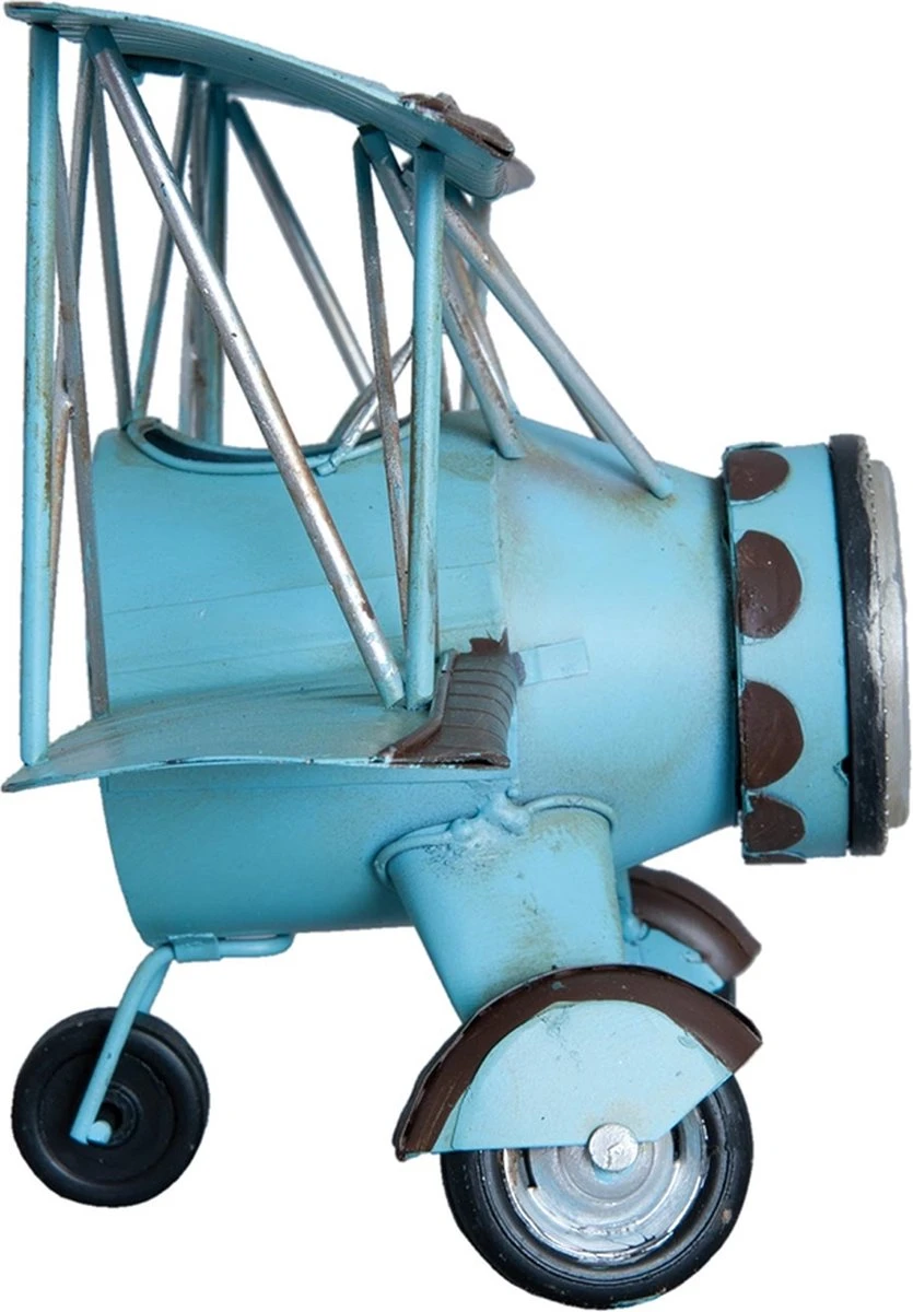 Clayre & Eef Tafelklok 30*14*18 Cm / 1xAAA Blauw Ijzer Rond Vliegtuig Tafelklokken Binnen Staand Klokje Tafelklokje 6 Clayre & Eef Tafelklok 30*14*18 Cm / 1xAAA Blauw Ijzer Rond Vliegtuig Tafelklokken Binnen Staand Klokje Tafelklokje - Afbeelding 4