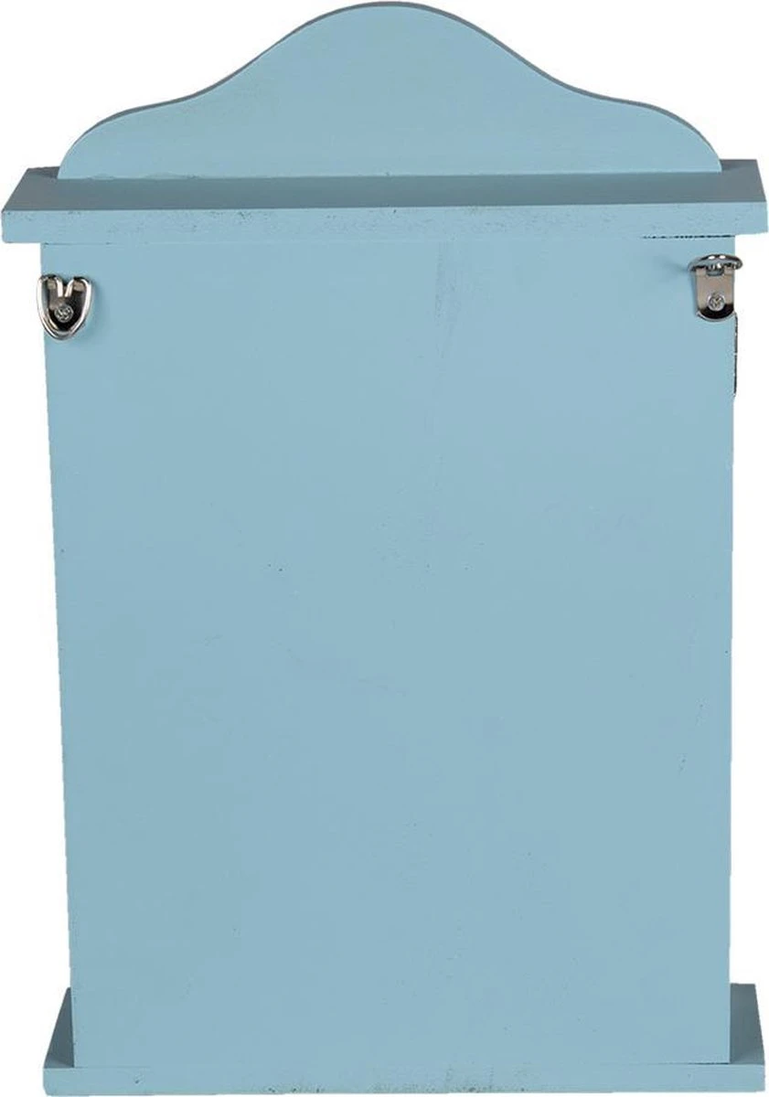 Clayre & Eef Sleutelkastje 21x7x31 Cm Blauw MDF Glas Rechthoek Hart Sleutelhouder Sleutelrekje 7 Clayre & Eef Sleutelkastje 21x7x31 Cm Blauw MDF Glas Rechthoek Hart Sleutelhouder Sleutelrekje - Afbeelding 5