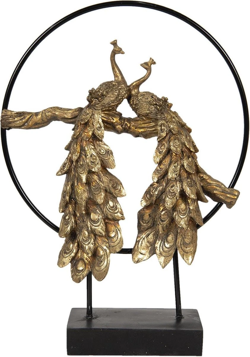 Clayre & Eef Beeld Pauw 38x38x49 Cm Goudkleurig Kunststof Woonaccessoires Beeld Decoratie Decoratieve Accessoires 3 Clayre & Eef Beeld Pauw 38x38x49 Cm Goudkleurig Kunststof Woonaccessoires Beeld Decoratie Decoratieve Accessoires