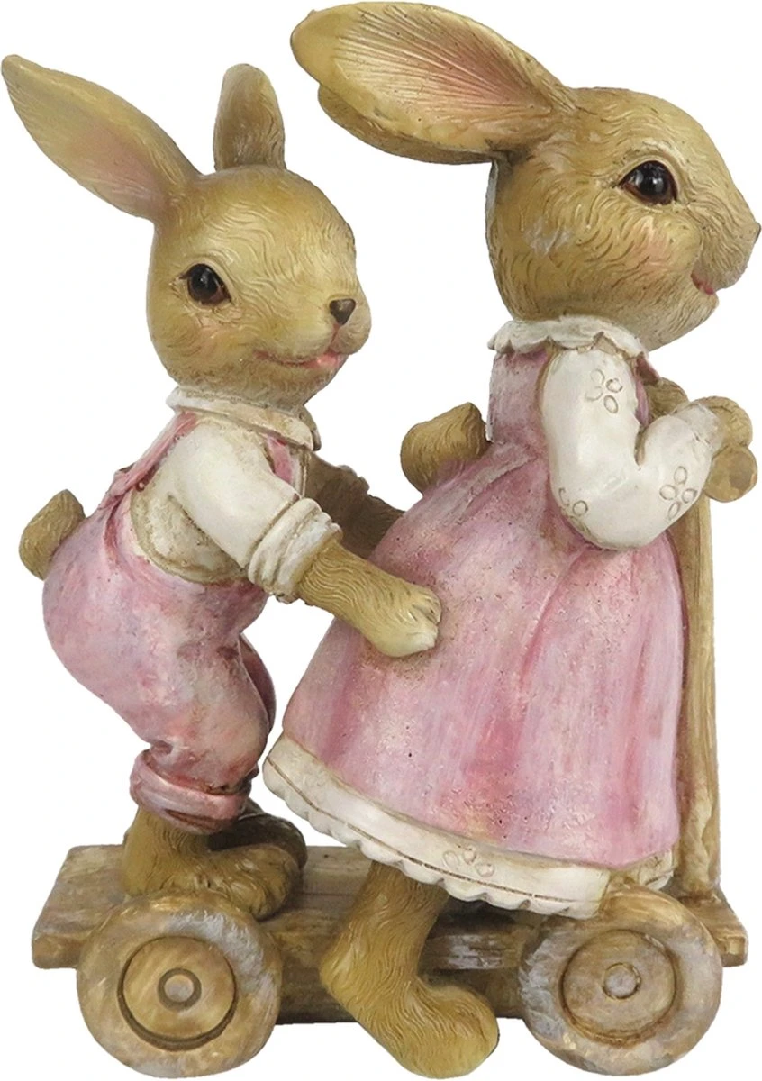 Clayre & Eef Beeld Konijn 8x4x11 Cm Roze Kunststof Woonaccessoires Pasen Paashaas 3 Clayre & Eef Beeld Konijn 8x4x11 Cm Roze Kunststof Woonaccessoires Pasen Paashaas