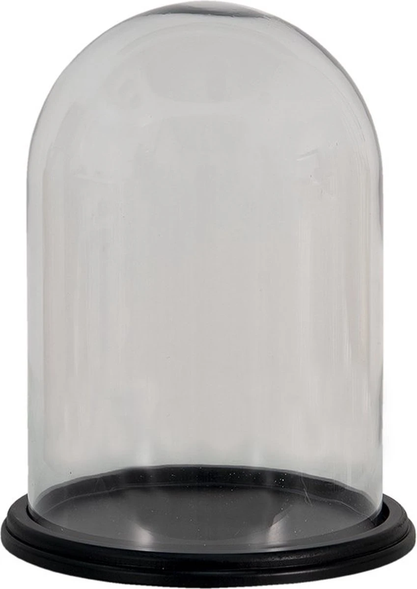 Clayre & Eef Stolp Ø 23x30 Cm Hout Glas Rond Glazen Stolp 6 Clayre & Eef Stolp Ø 23x30 Cm Hout Glas Rond Glazen Stolp - Afbeelding 4