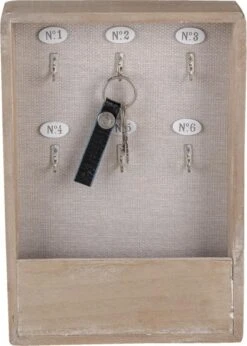 Clayre & Eef Sleutelkastje 20x5x30 Cm Bruin Hout Sleutelhouder Sleutelrekje Wandkast -Clayre & Eef 857x1200 3