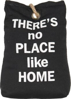 Clayre & Eef Deurstopper 13*17*6 Cm Zwart Polyester Rechthoek Deurklem Deurwig