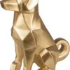 Clayre & Eef Beeld Hond 24 Cm Goudkleurig Kunststof Decoratief Figuur Beeld Decoratie