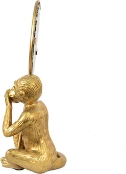 Clayre & Eef Staande Spiegel Aap 16x24 Cm Goudkleurig Kunststof Glas Tafel Spiegel Decoratieve Accessoires Woonaccessoires -Clayre & Eef 873x1200 1