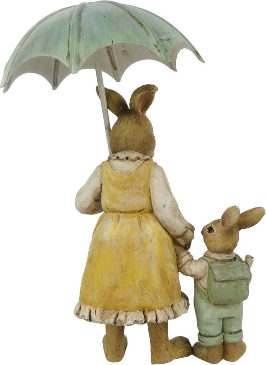 Clayre & Eef Beeld Konijn 13 Cm Bruin Geel Kunststof Woonaccessoires Pasen Paashaas 5 Clayre & Eef Beeld Konijn 13 Cm Bruin Geel Kunststof Woonaccessoires Pasen Paashaas - Afbeelding 3