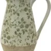 Clayre & Eef Decoratieve Kan 20x14x25 Cm Groen Beige Keramiek Bloemen Waterkan Schenkkan -Clayre & Eef 882x1200