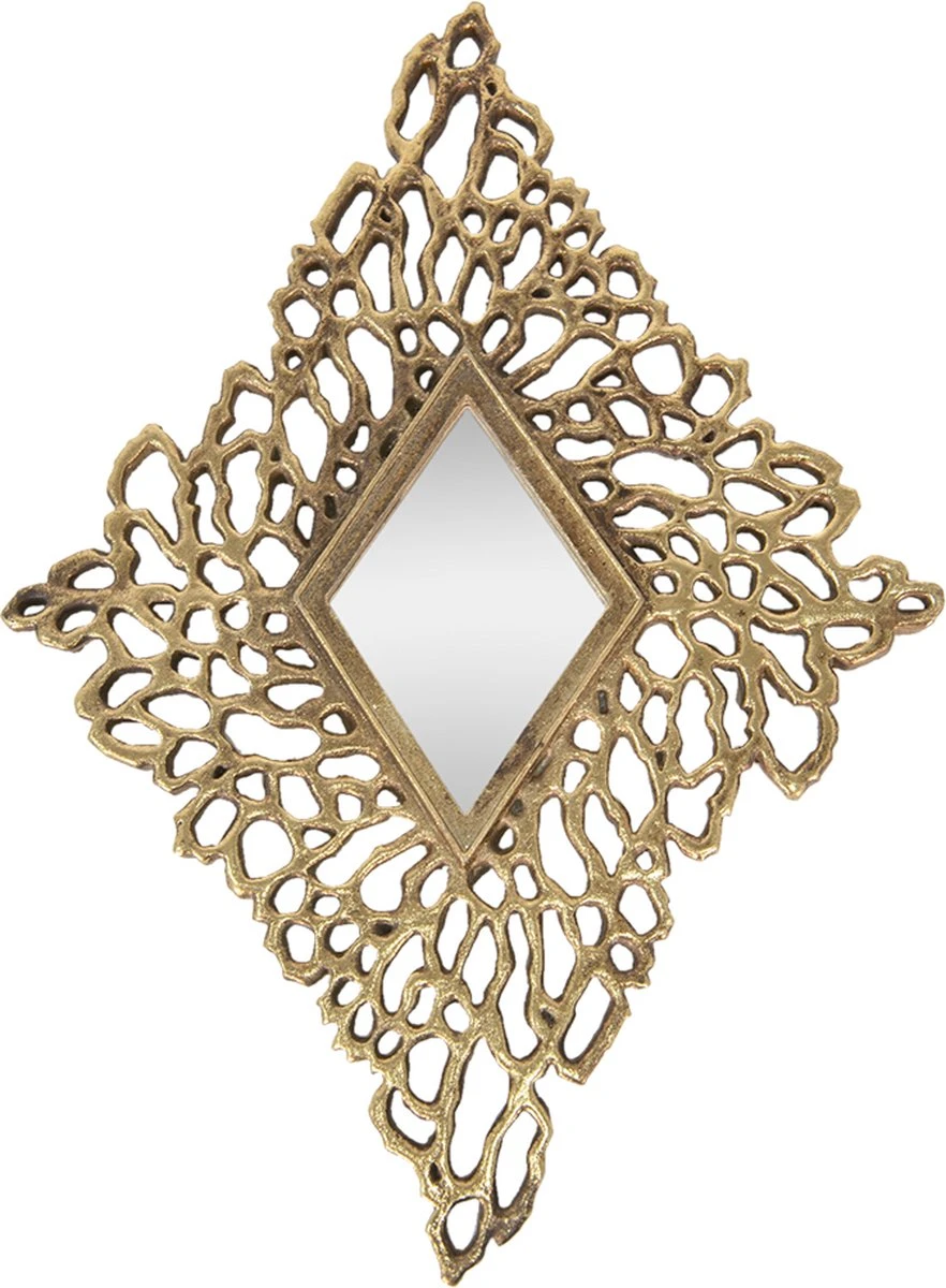 Clayre & Eef Spiegel 26x36 Cm Goudkleurig Kunststof Grote Spiegel Wand Spiegel Muur Spiegel 3 Clayre & Eef Spiegel 26x36 Cm Goudkleurig Kunststof Grote Spiegel Wand Spiegel Muur Spiegel