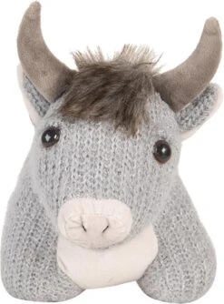 Clayre & Eef Deurstopper Stier 32x12x25 Cm Grijs Polyester Deurklem Deurwig -Clayre & Eef 887x1200 3