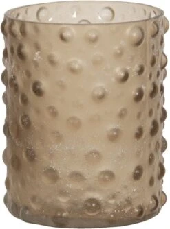 Clayre & Eef Theelichthouder Ø 8x11 Cm Beige Glas Rond Waxinelichthouder Windlichthouder -Clayre & Eef 888x1200 4