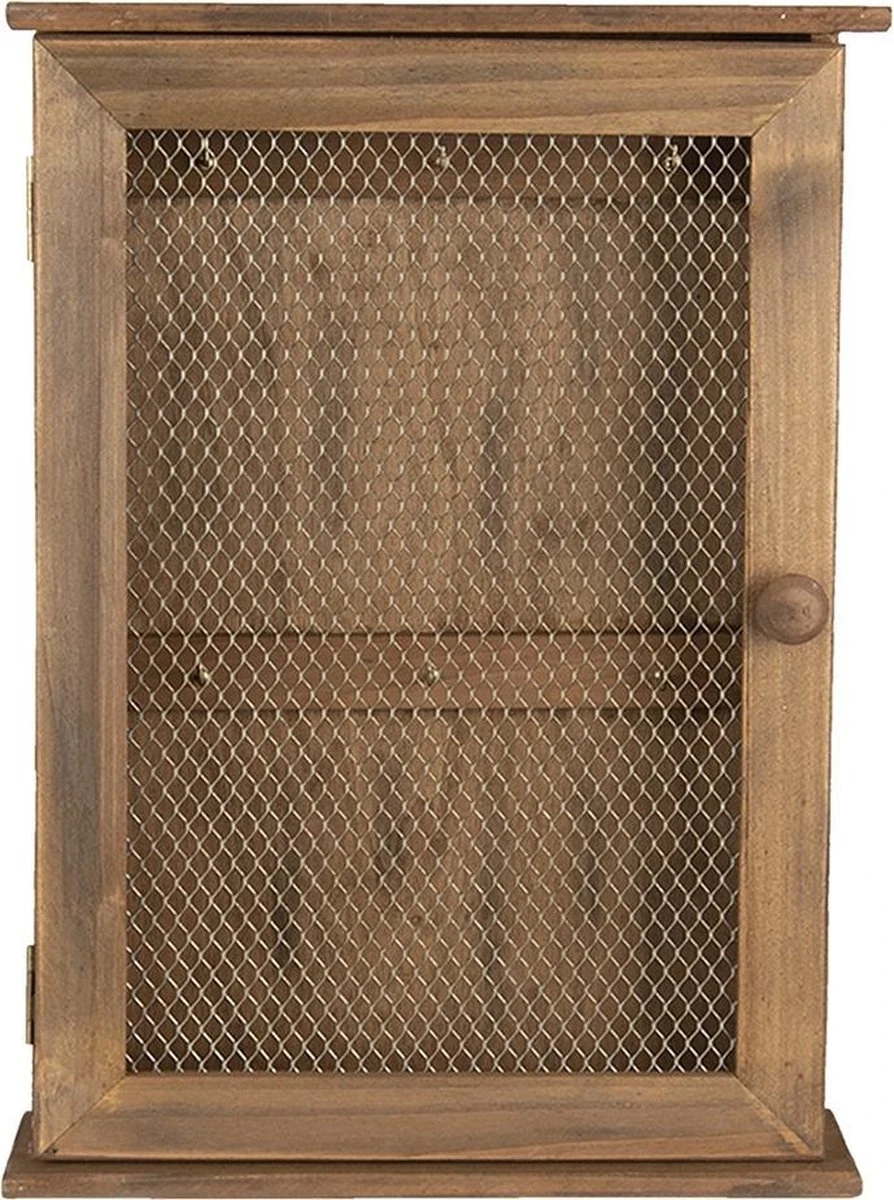 Clayre & Eef Sleutelkastje 28x9x40 Cm Bruin Hout Rechthoek Sleutelhouder Sleutelrekje 3 Clayre & Eef Sleutelkastje 28x9x40 Cm Bruin Hout Rechthoek Sleutelhouder Sleutelrekje