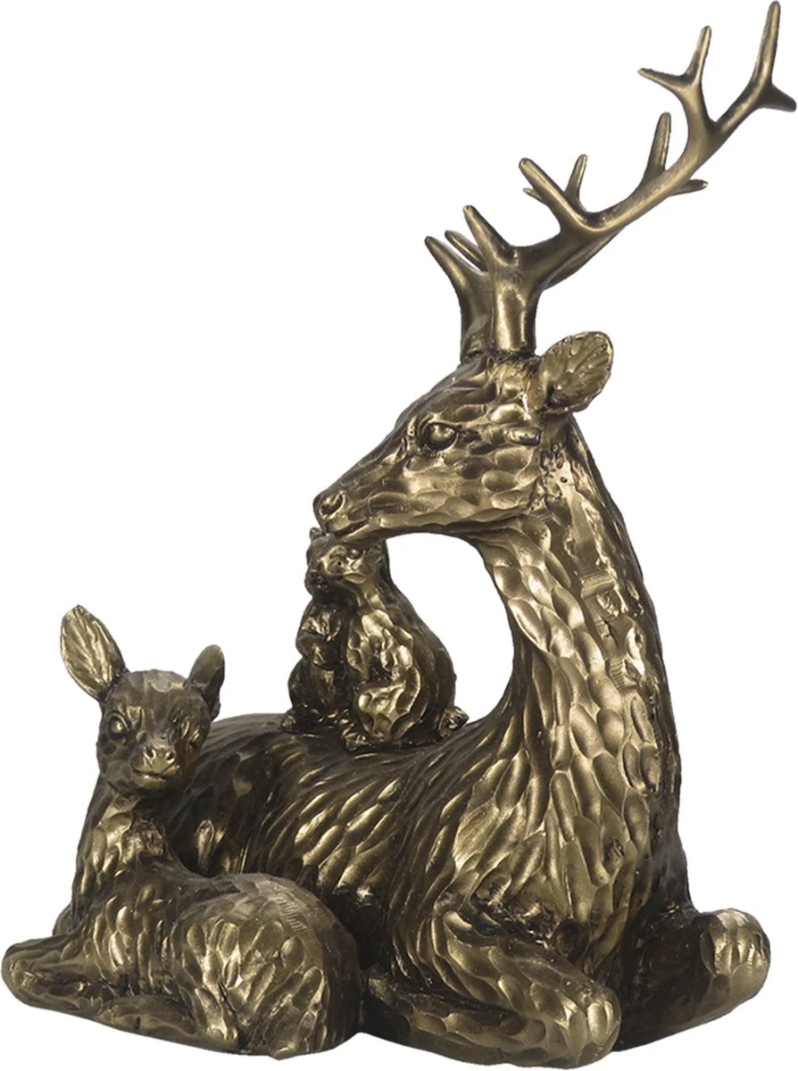 Clayre & Eef Beeld Hert 17 Cm Goudkleurig Kunststof Woonaccessoires Beeld Decoratie Decoratieve Accessoires 4 Clayre & Eef Beeld Hert 17 Cm Goudkleurig Kunststof Woonaccessoires Beeld Decoratie Decoratieve Accessoires - Afbeelding 2