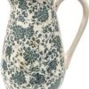Clayre & Eef Decoratieve Kan 30 Cm Groen Beige Keramiek Bloemen Waterkan Schenkkan Vaas -Clayre & Eef 896x1200 1