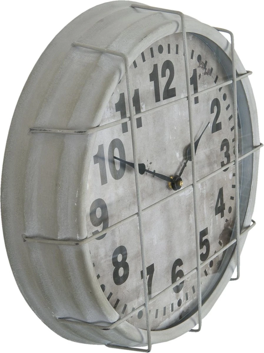 Clayre & Eef Wandklok 6KL0404 Ø 36*9 Cm / 1xAA - Grijs Ijzer Muurklok Hangklok Keukenklok 5 Clayre & Eef Wandklok 6KL0404 Ø 36*9 Cm / 1xAA - Grijs Ijzer Muurklok Hangklok Keukenklok - Afbeelding 3