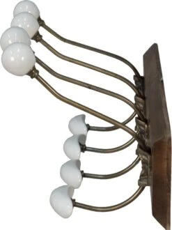 Clayre & Eef Wandkapstok 4 Haken 45x17x20 Bruin Wit Hout Metaal -Clayre & Eef 899x1200