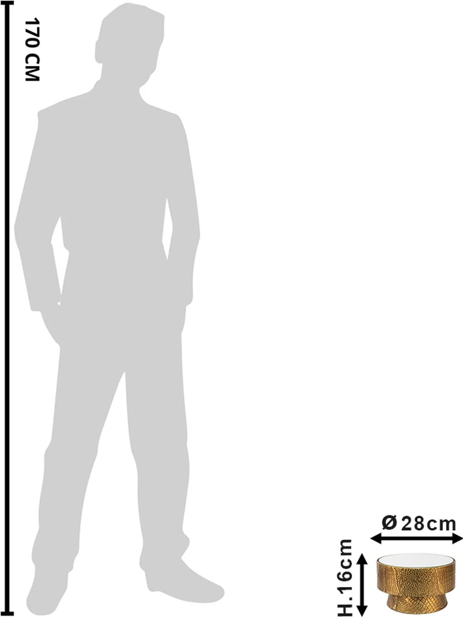 Clayre & Eef Plantentafel Met Spiegel Ø 28x16 Cm Goudkleurig Metaal Rond Bijzettafel 4 Clayre & Eef Plantentafel Met Spiegel Ø 28x16 Cm Goudkleurig Metaal Rond Bijzettafel - Afbeelding 2