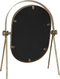 Clayre & Eef Staande Spiegel 24x33 Cm Goudkleurig Ijzer Glas Ovaal Tafel Spiegel 7 Clayre & Eef Staande Spiegel 24x33 Cm Goudkleurig Ijzer Glas Ovaal Tafel Spiegel -Clayre & Eef 911x1200
