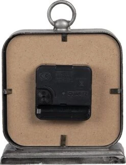 Clayre & Eef Tafelklok 13x5x16 Cm Grijs Metaal Rechthoek Tafelklokken Binnen Staand Klokje Tafelklokje -Clayre & Eef 915x1200 1