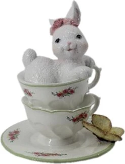 Clayre & Eef Beeld Konijn 12x12x15 Cm Wit Polyresin Woonaccessoires Pasen Paashaas -Clayre & Eef 917x1200