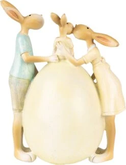 Clayre & Eef Beeld Konijn 17 Cm Groen Geel Kunststof Happy Together Woonaccessoires Paashaas Pasen -Clayre & Eef 917x1200 4